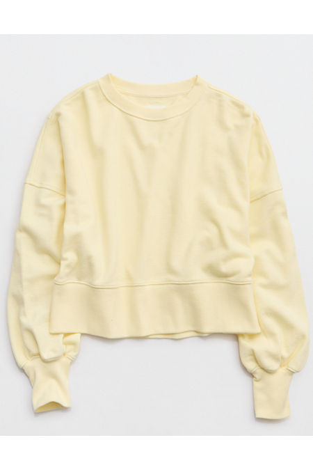 Aerie Classic Crew Sweatshirt Women's Cozy Yellow XXS | Aerie