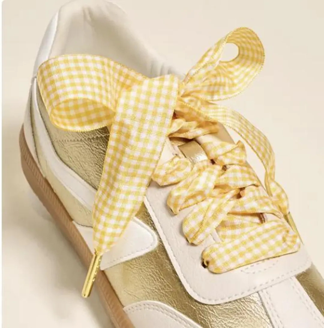 Yellow Gingham Shoe Laces - Etsy | Etsy (Global)