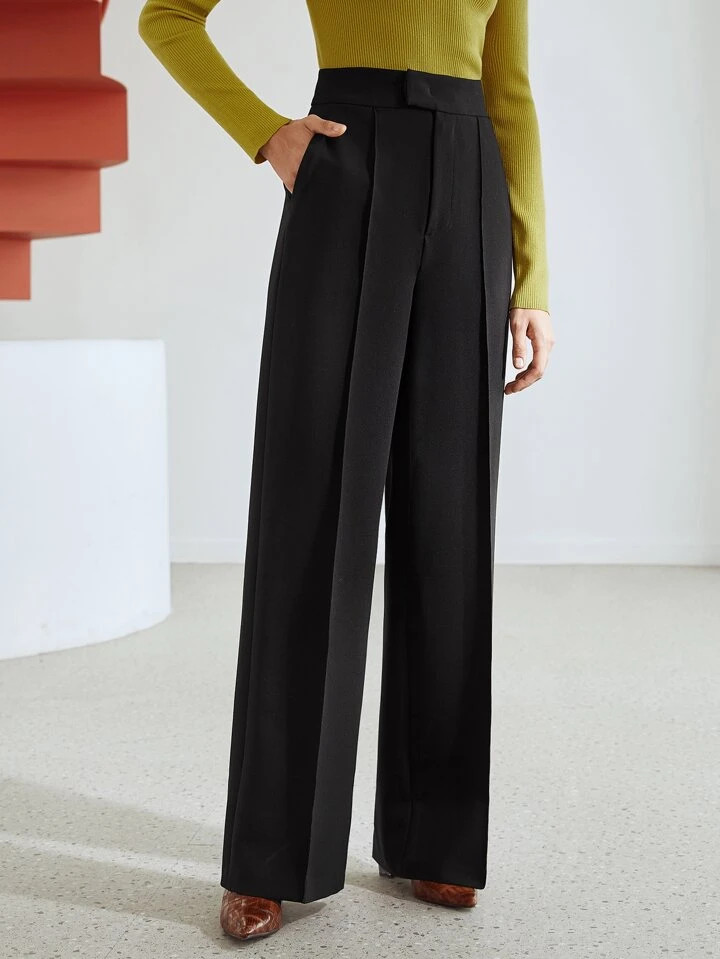 MOTF PREMIUM WIDE VISCOSE-BLEND DRESS PANTS | SHEIN