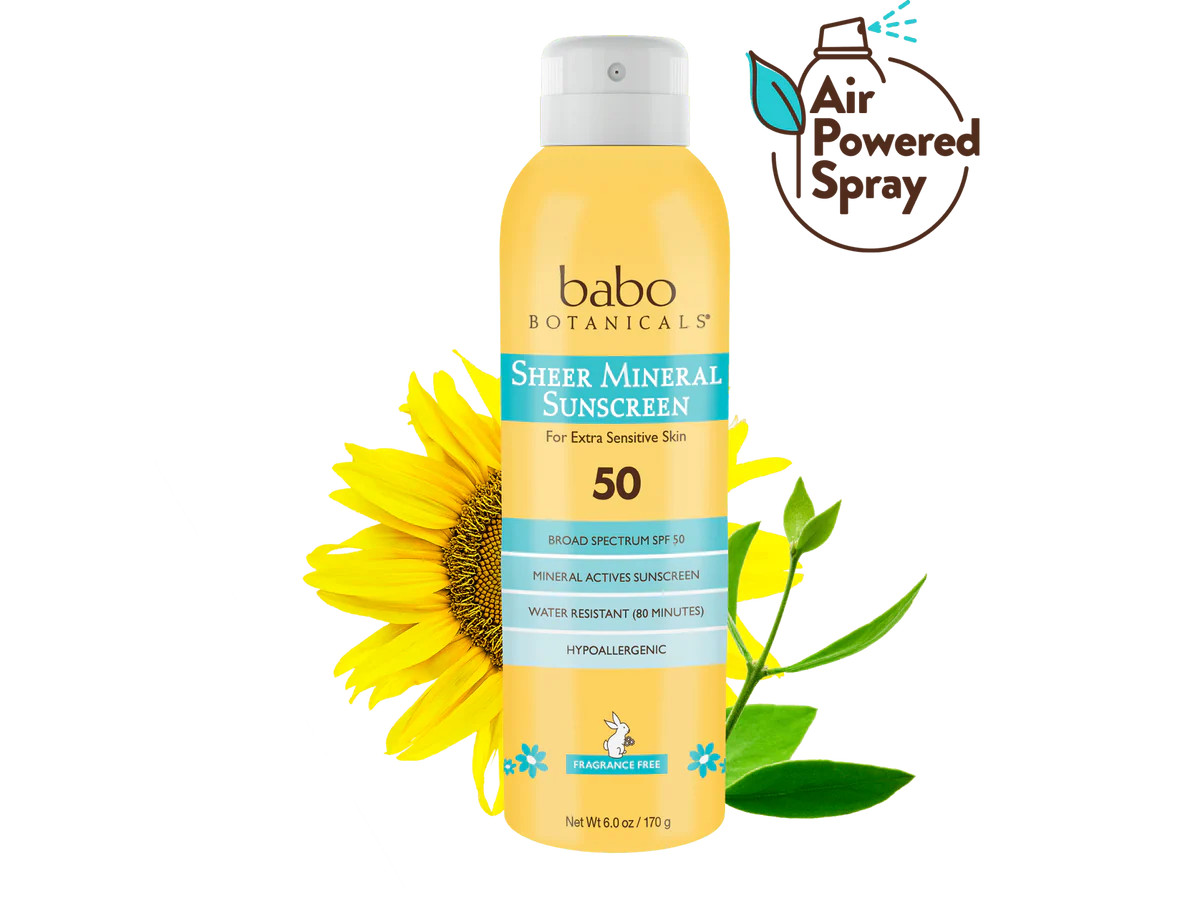Sheer Mineral Sunscreen Spray SPF50 | Babo Botanicals