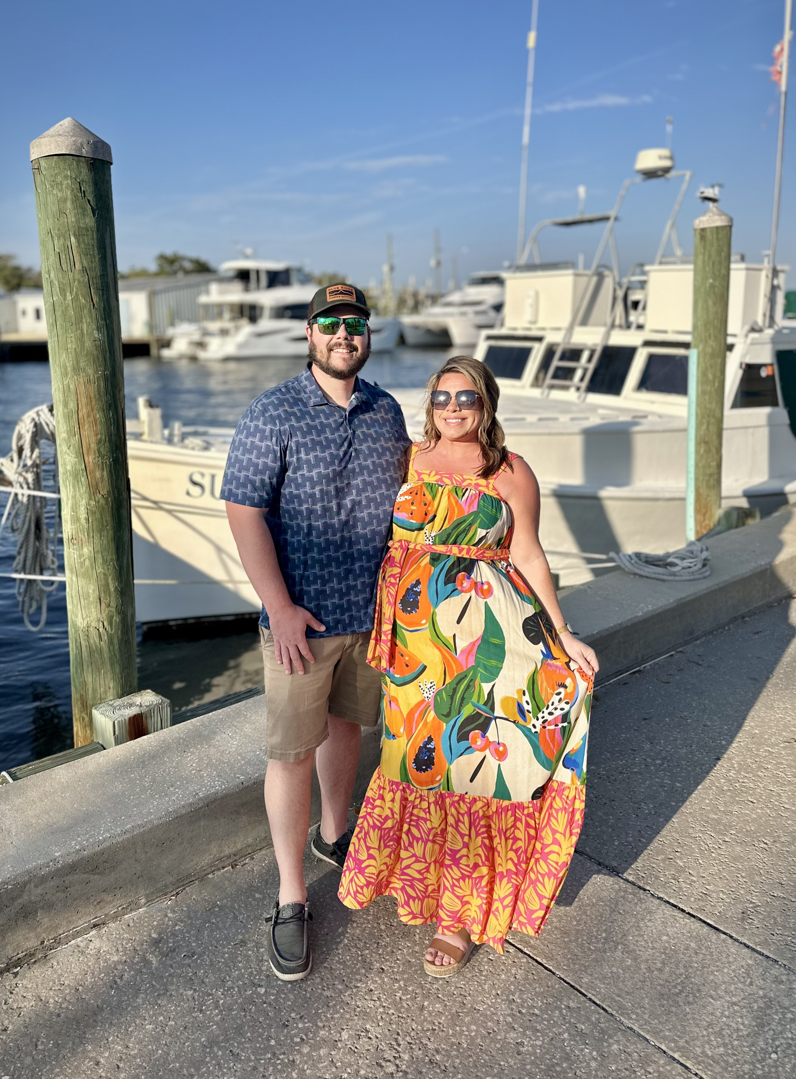 I love Tarpon springs sponge docks here in Tampa Florida. Full of lots of Greek restaurants and Greek shops. So throwing on a tropical vacation dress to walk the town for date night is exactly what this 38 weeks pregnant mama needed to brighten up her spirits.

#LTKMidsize #LTKTravel #LTKStyleTip