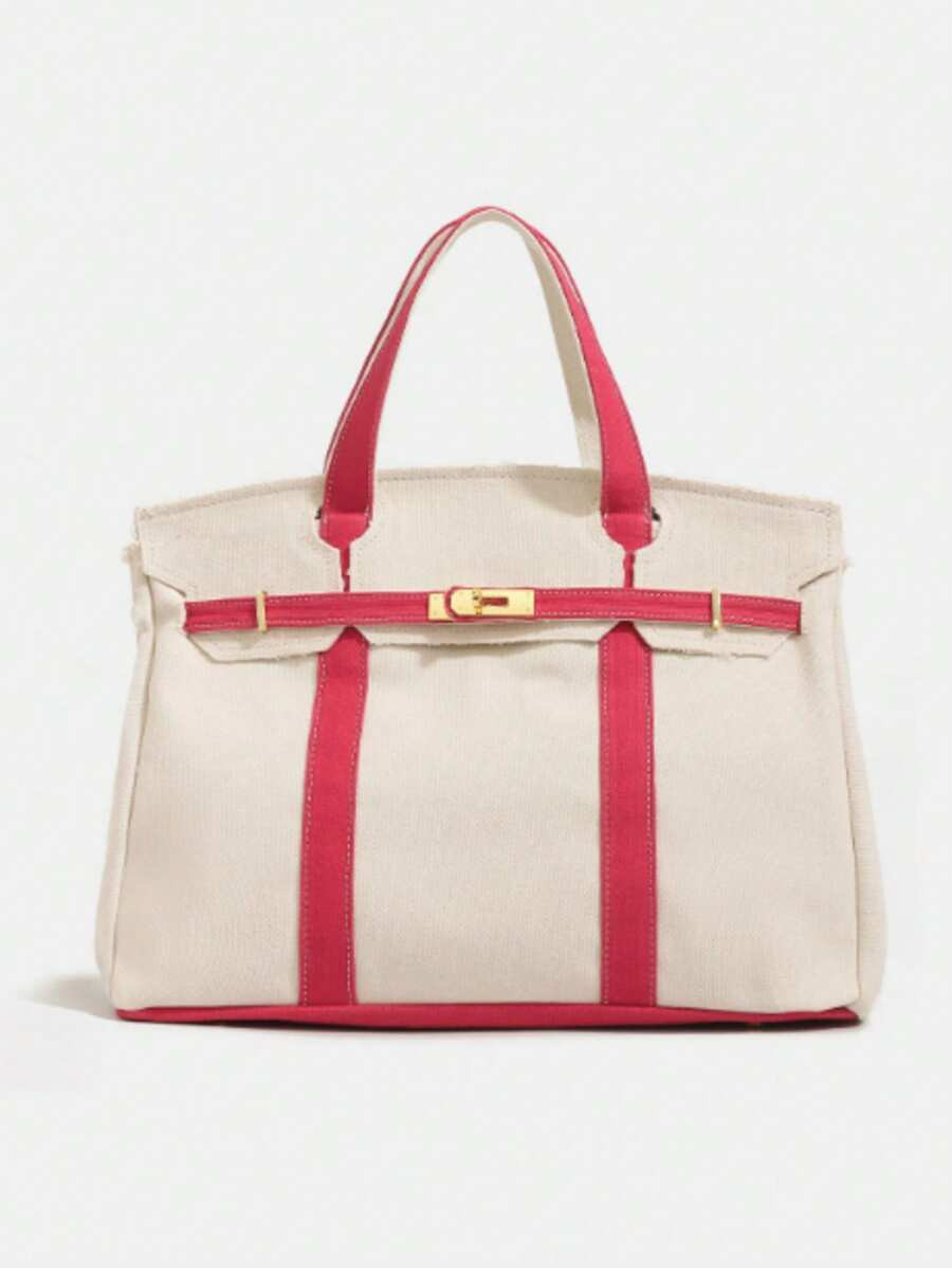 LocalCanvas Tote Bag For Women 2026 New Arrival Luxurious Niche Design Color-Blocked Handbag Spac... | SHEIN