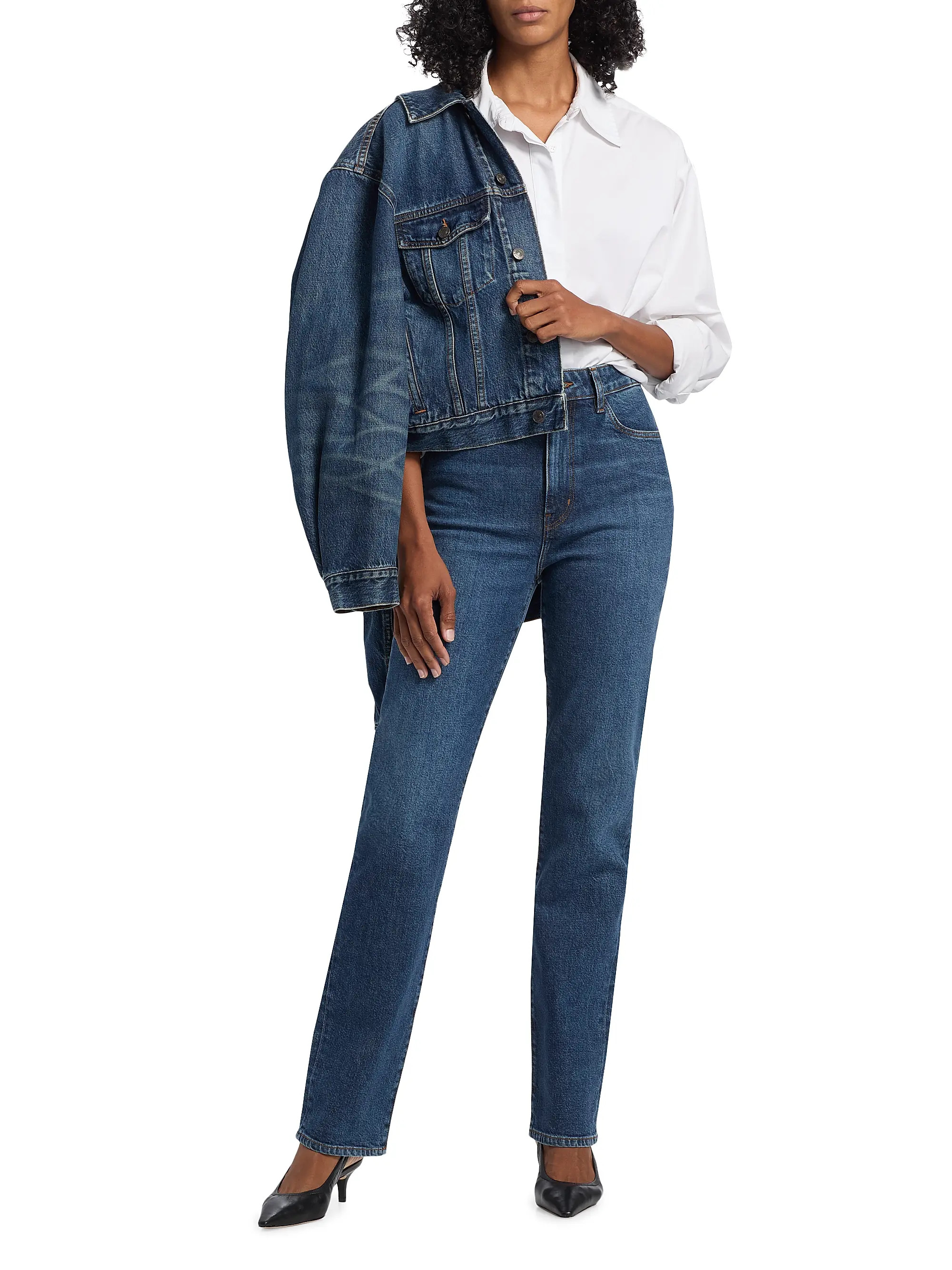 The Ruler Slim-Fit Straight-Leg High-Rise Jeans | Saks Fifth Avenue