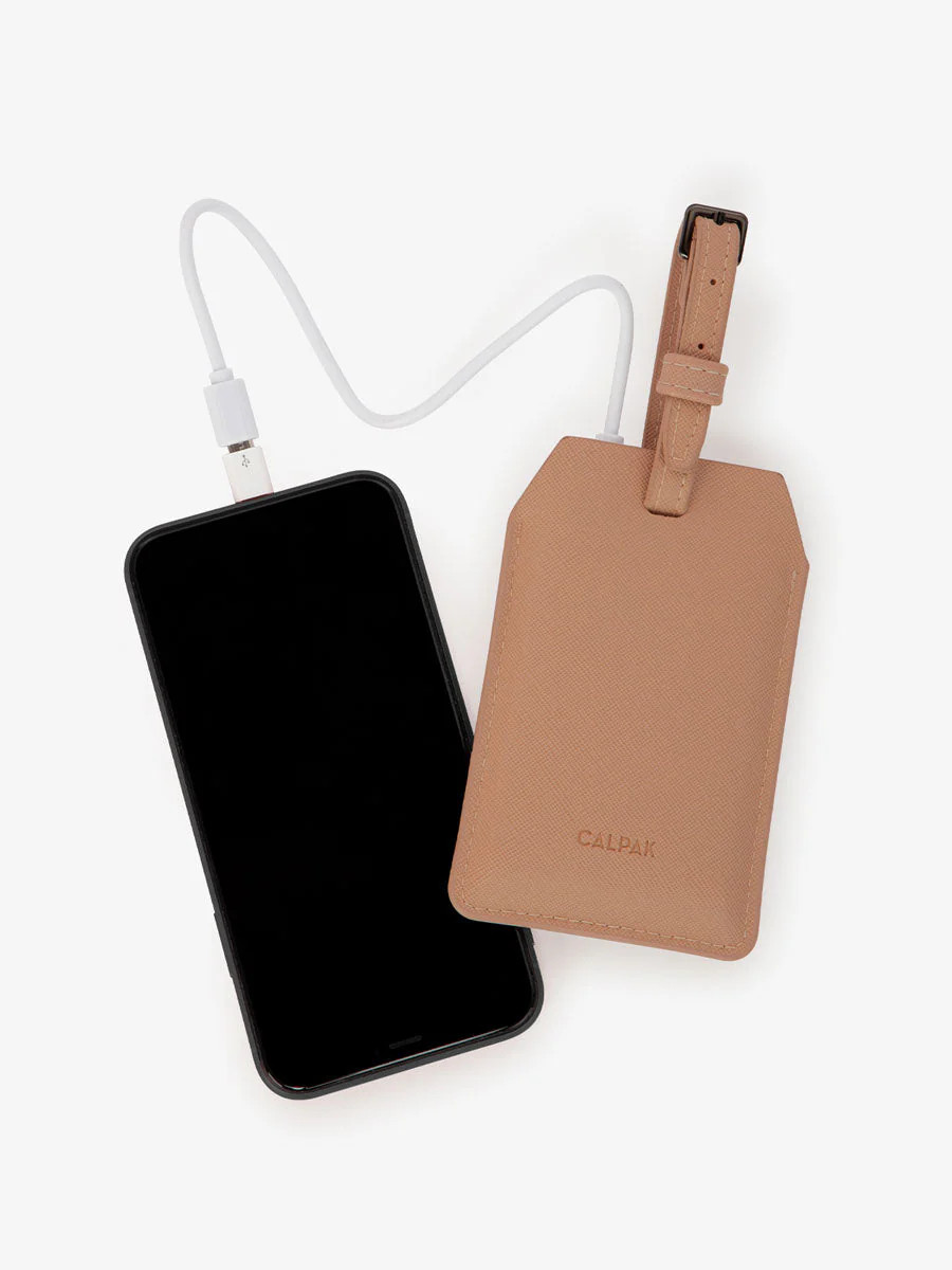 Portable Luggage Tag + Charger in Caramel | CALPAK