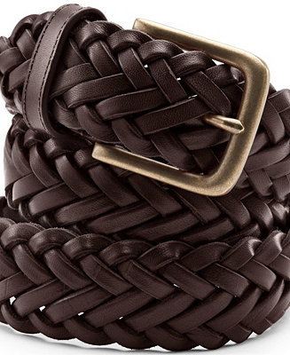 Men's Leather Braid Belt | Macy's