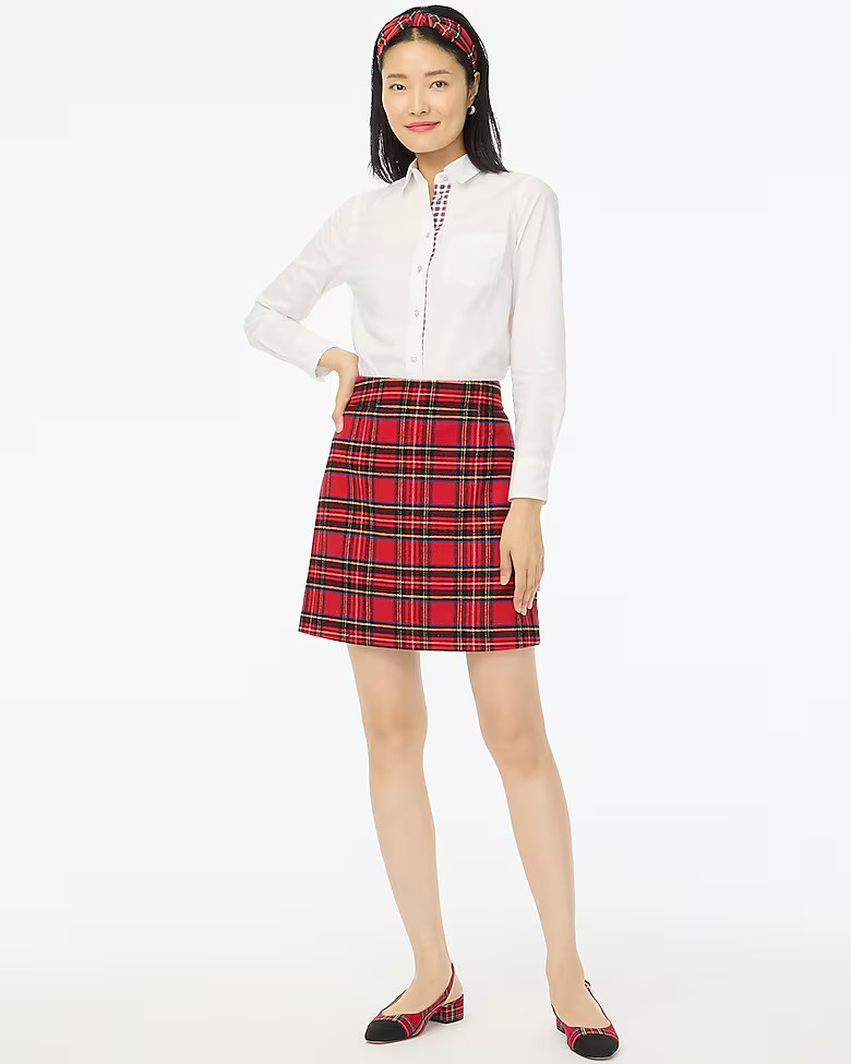Tartan A-line skirt | J.Crew Factory