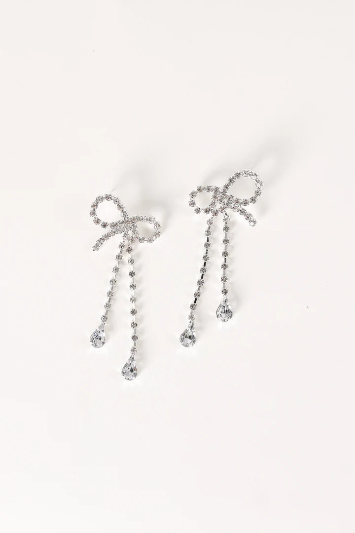 Ainsley Bow Earrings - Silver | Petal & Pup (US)
