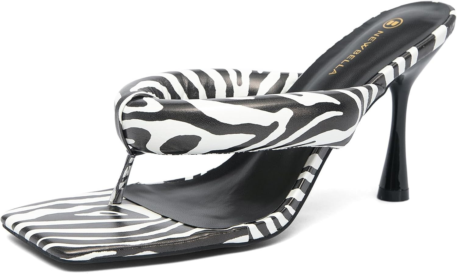 NEWBELLA Women's Thong Heeled Sandals Open Square Toe Kitten Heel Sandals Comfort Casual Dress Su... | Amazon (US)