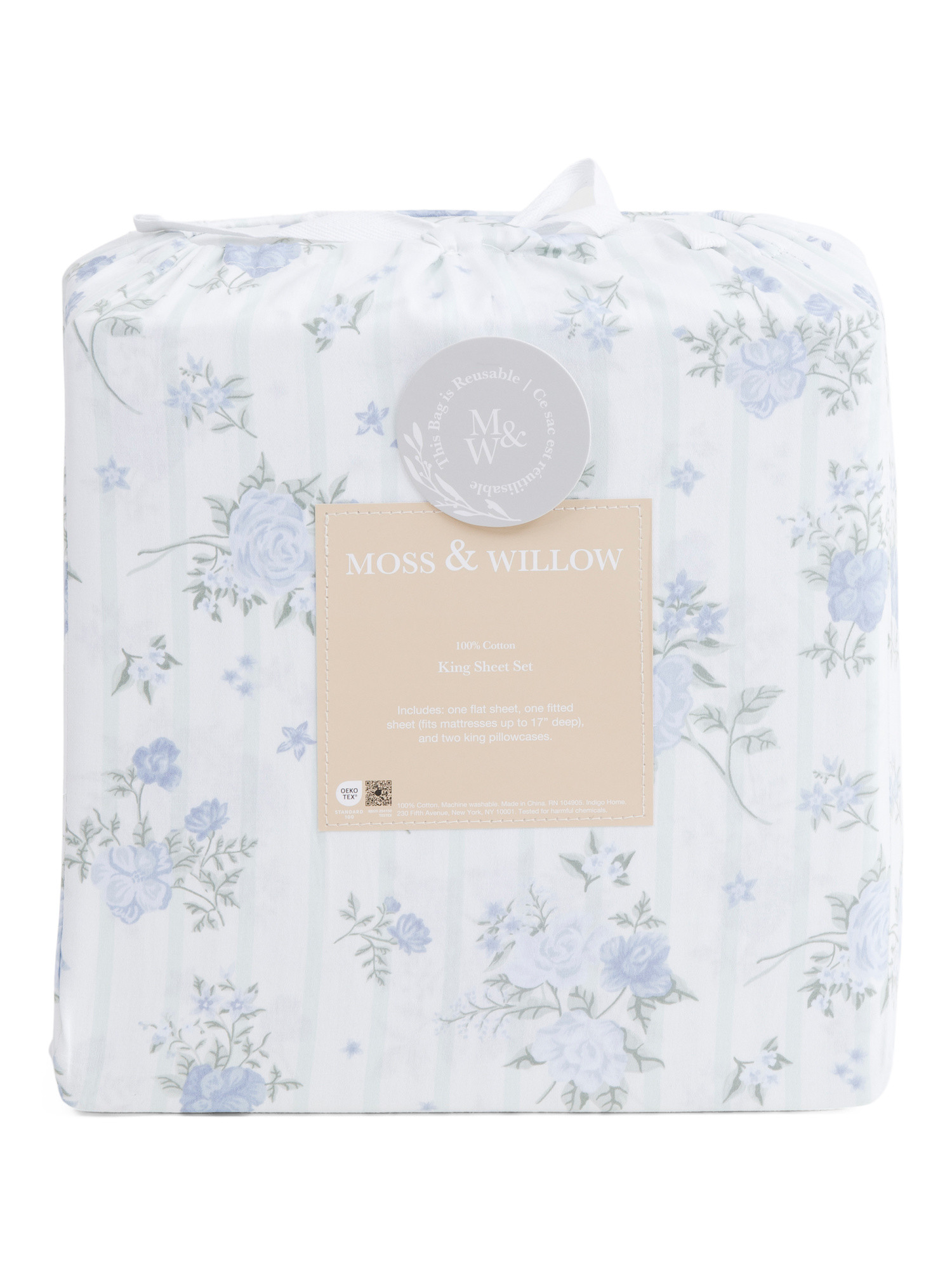 Romantic Floral Striped Sheet Set | TJ Maxx