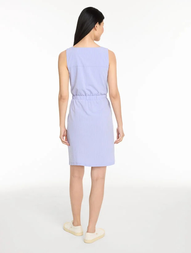 Lightweight Woven Stretch Sleeveless Seersucker Dress | Talbots