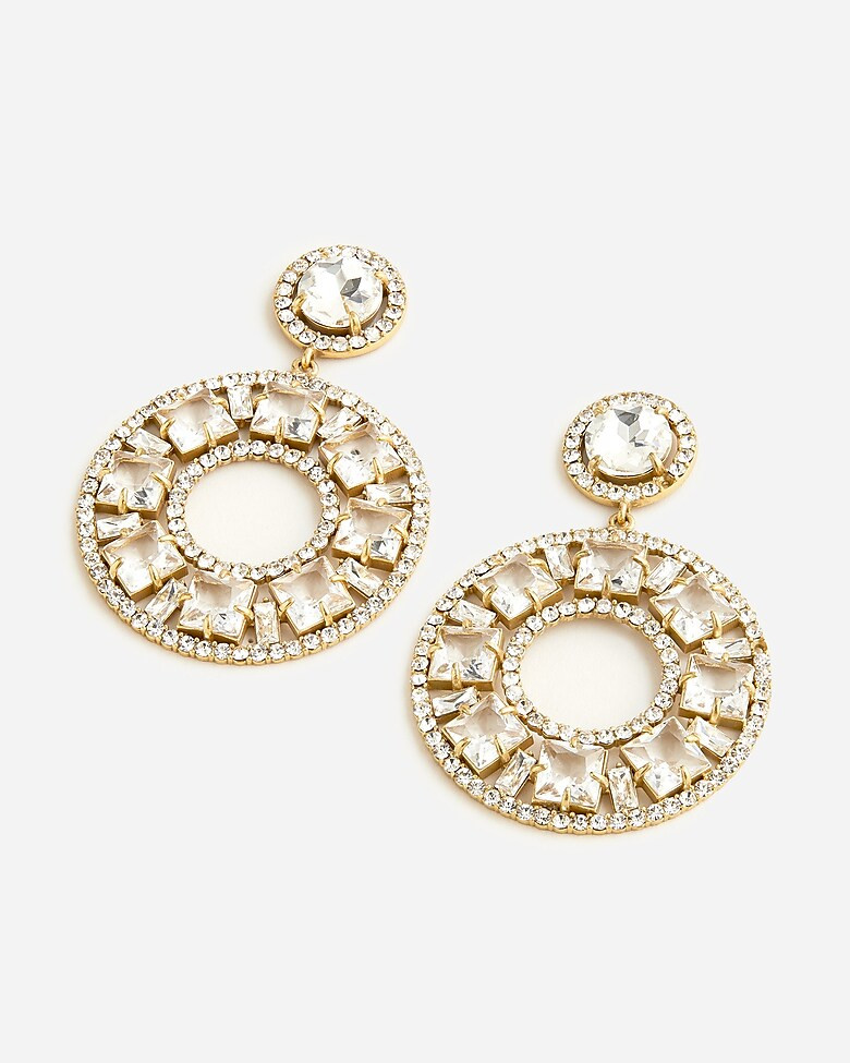 Rainbow crystal cocktail earrings | J. Crew US