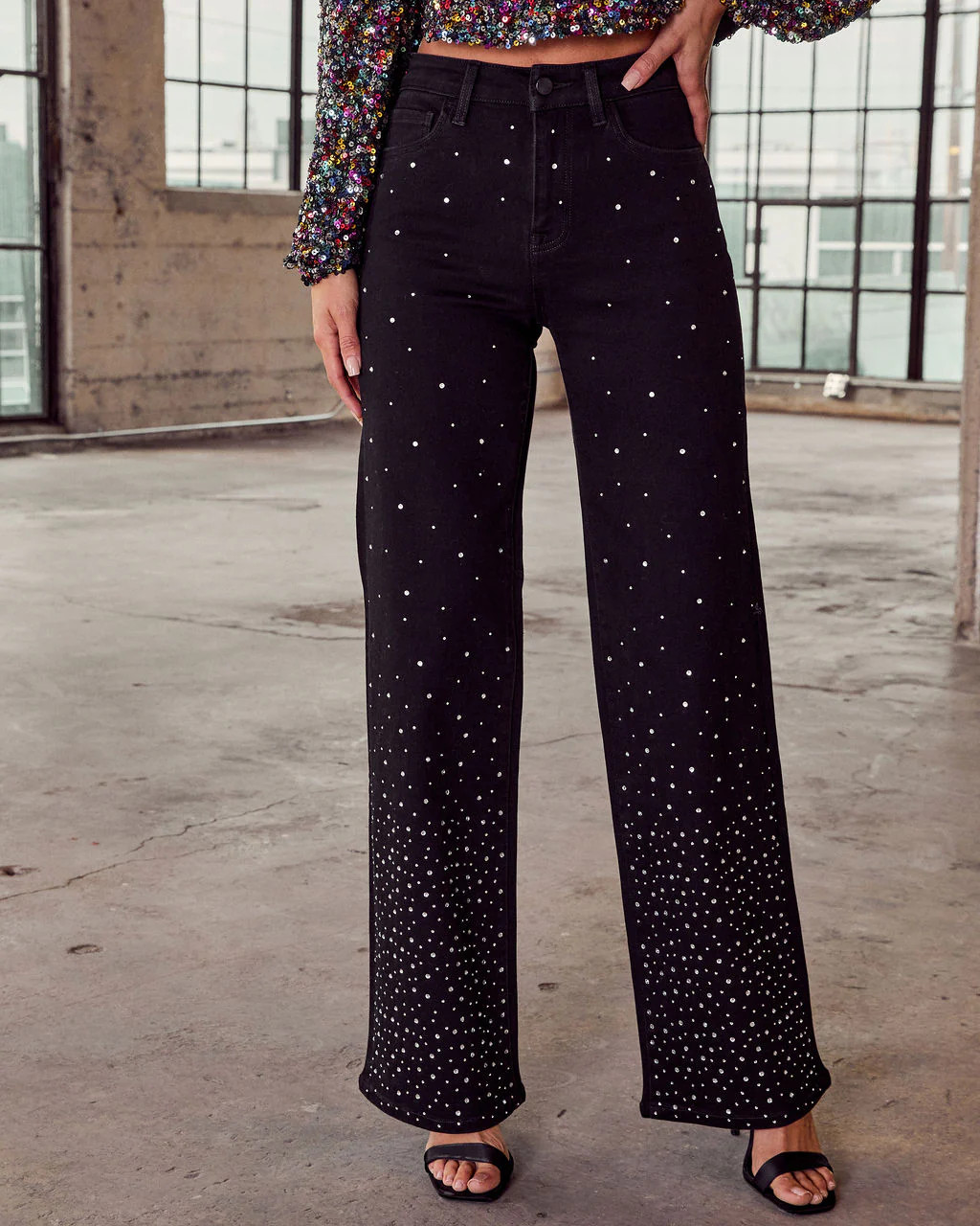 City Pulse Stretch Embellished Straight Leg Jeans | VICI