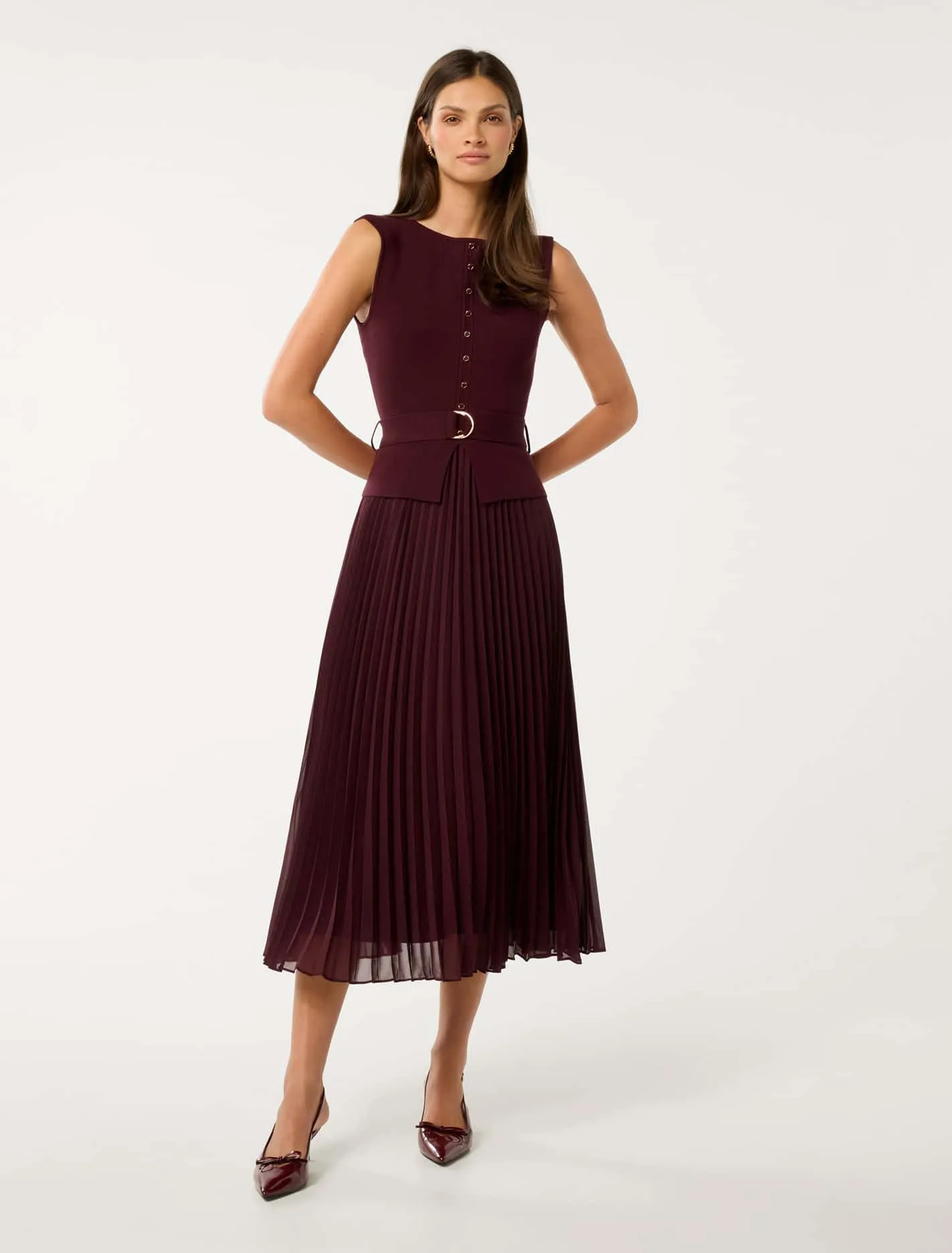 Lelani Pleat Hem Midi Dress | Ever New (CA)