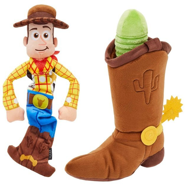 PIXAR Woody + Boot Plush Squeaky Toy Dog Toy - Chewy.com | Chewy.com
