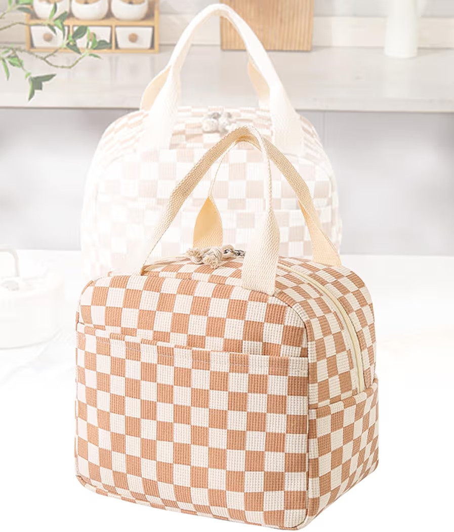 Insulated Lunch Bag for Women and Men, Cute Corduroy Lunch Tote with Handle, Leakproof Cooler Lun... | Amazon (US)