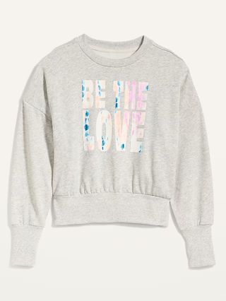 Loose Graphic Cropped Crew-Neck Sweatshirt for Women | Old Navy (US)