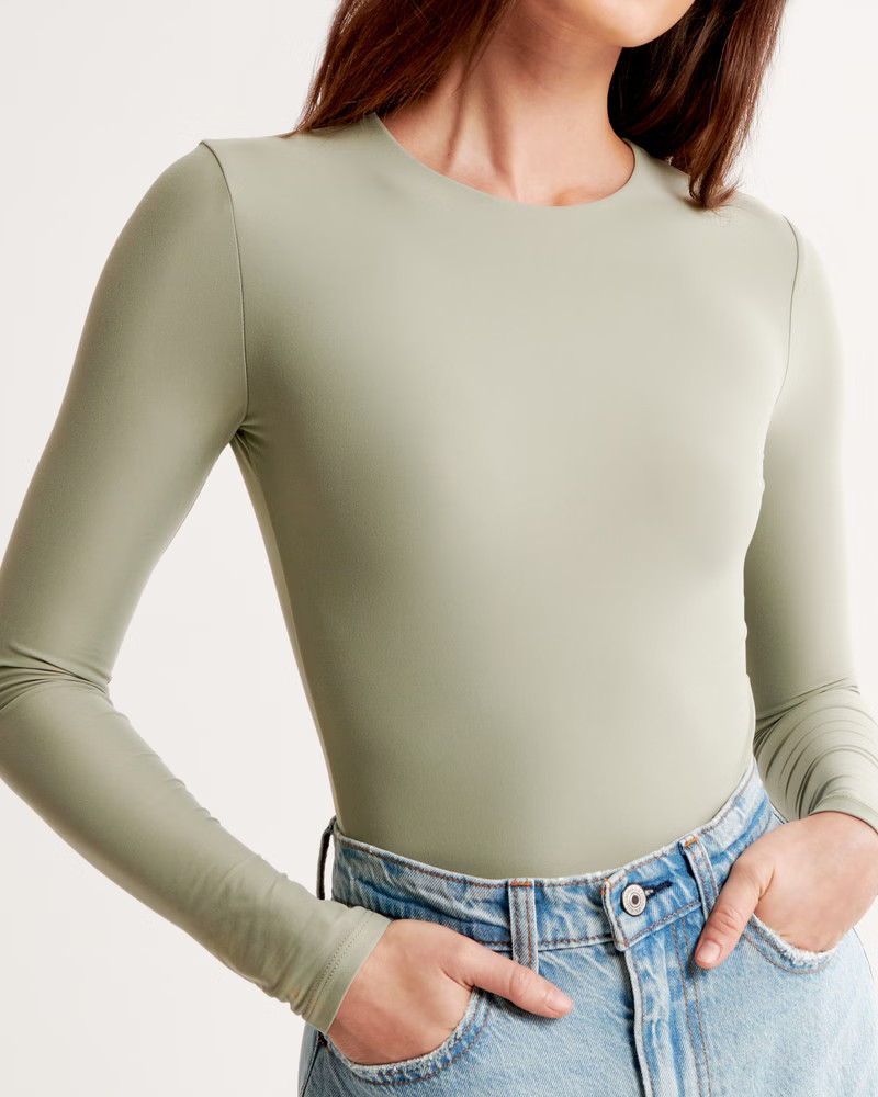 Soft Matte Seamless Long-Sleeve Crew Bodysuit | Abercrombie & Fitch (US)
