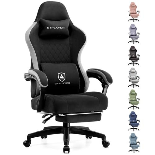 GTPLAYER Gaming Chair, Computer Office Chair with Pocket Spring Cushion, Linkage Armrests and Footrest, High Back Ergonomic Computer Chair with Lumbar Support Task Chair with Footrest(Black) | Amazon (US)