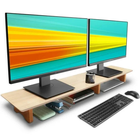 Aothia Monitor Stand Wooden Riser Supports Laptop Computer/TV(Oak) | Walmart (US)