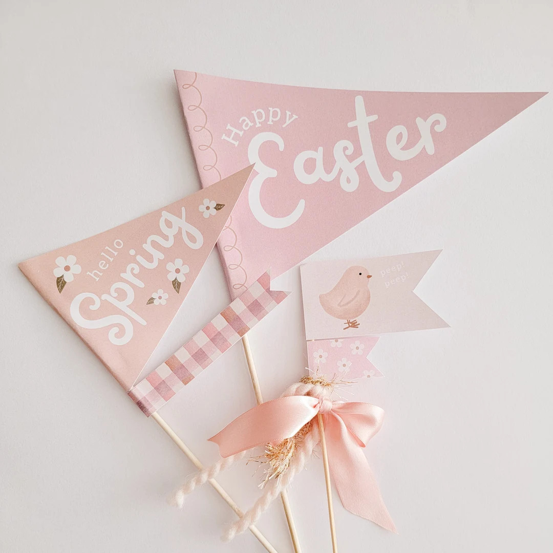 Easter Pennant Flags, Spring Printable Bunting (Digital Download) | Etsy (US)