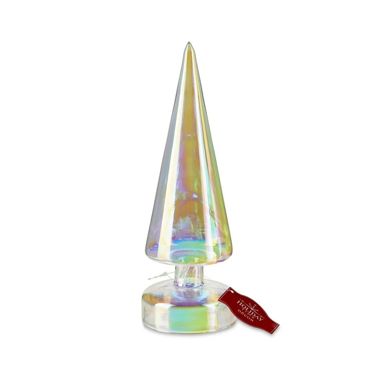Small Iridescent Glass Tree, 10.5 in, Holiday Time | Walmart (US)