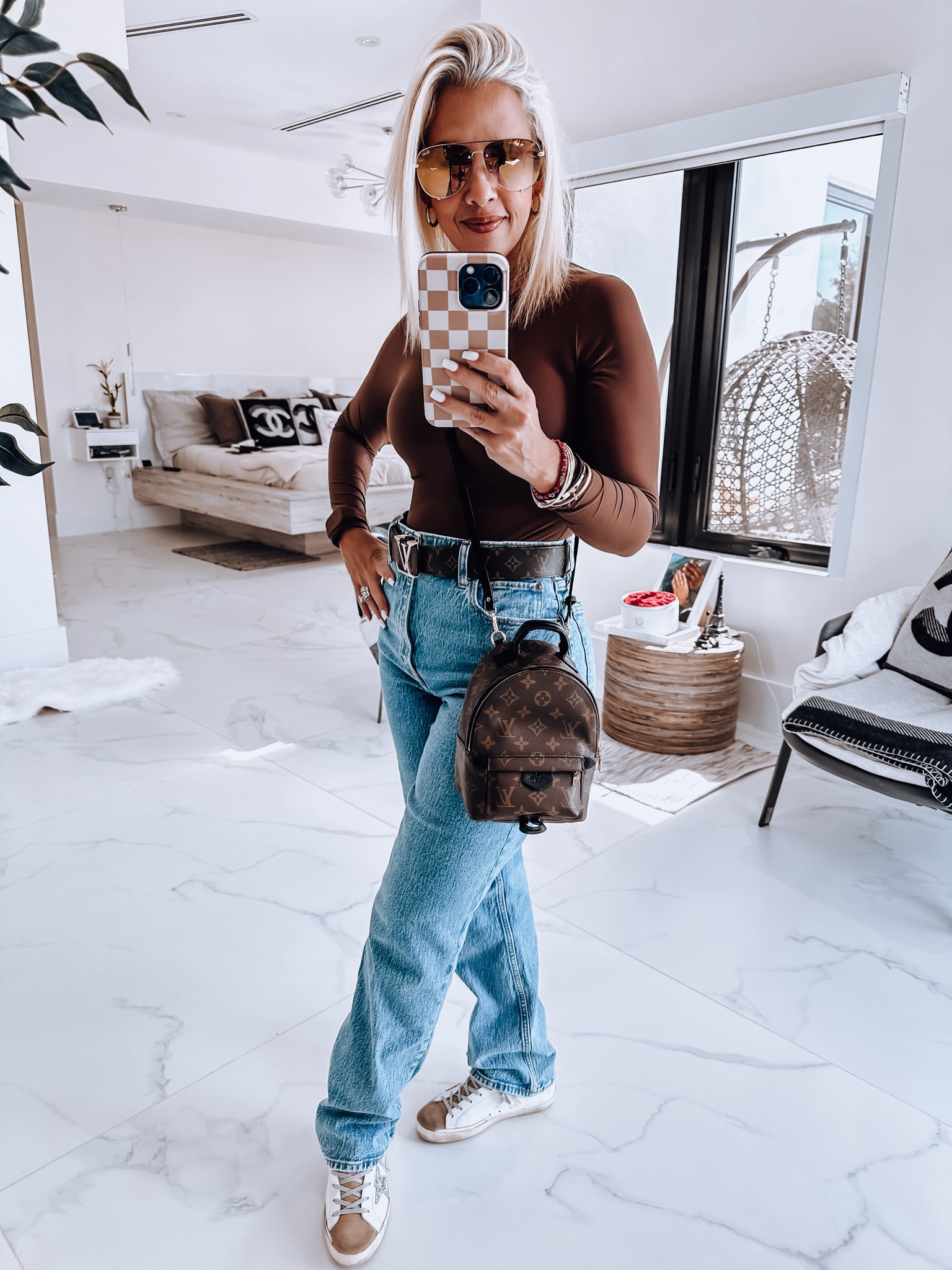 Abercrombie bodysuit, seamless bodysuit, Abercrombie denim, high rise denim, golden goose sneakers, spring sneakers, Louis Vuitton Palm Springs mini, Louis Vuitton backpack, Louis Vuitton belt, quay Australia aviator sunglasses 

#LTKfindsunder50 #LTKSeasonal #LTKstyletip