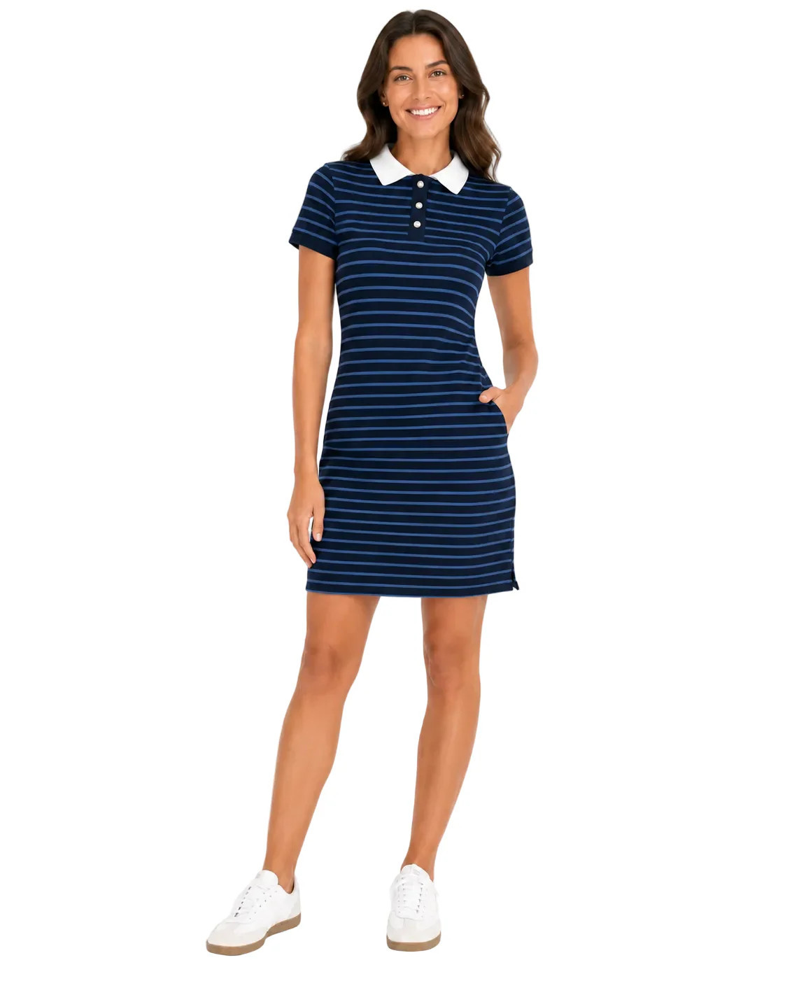 Nancy Polo Dress | Harbor Stripe | The Coastal Crane
