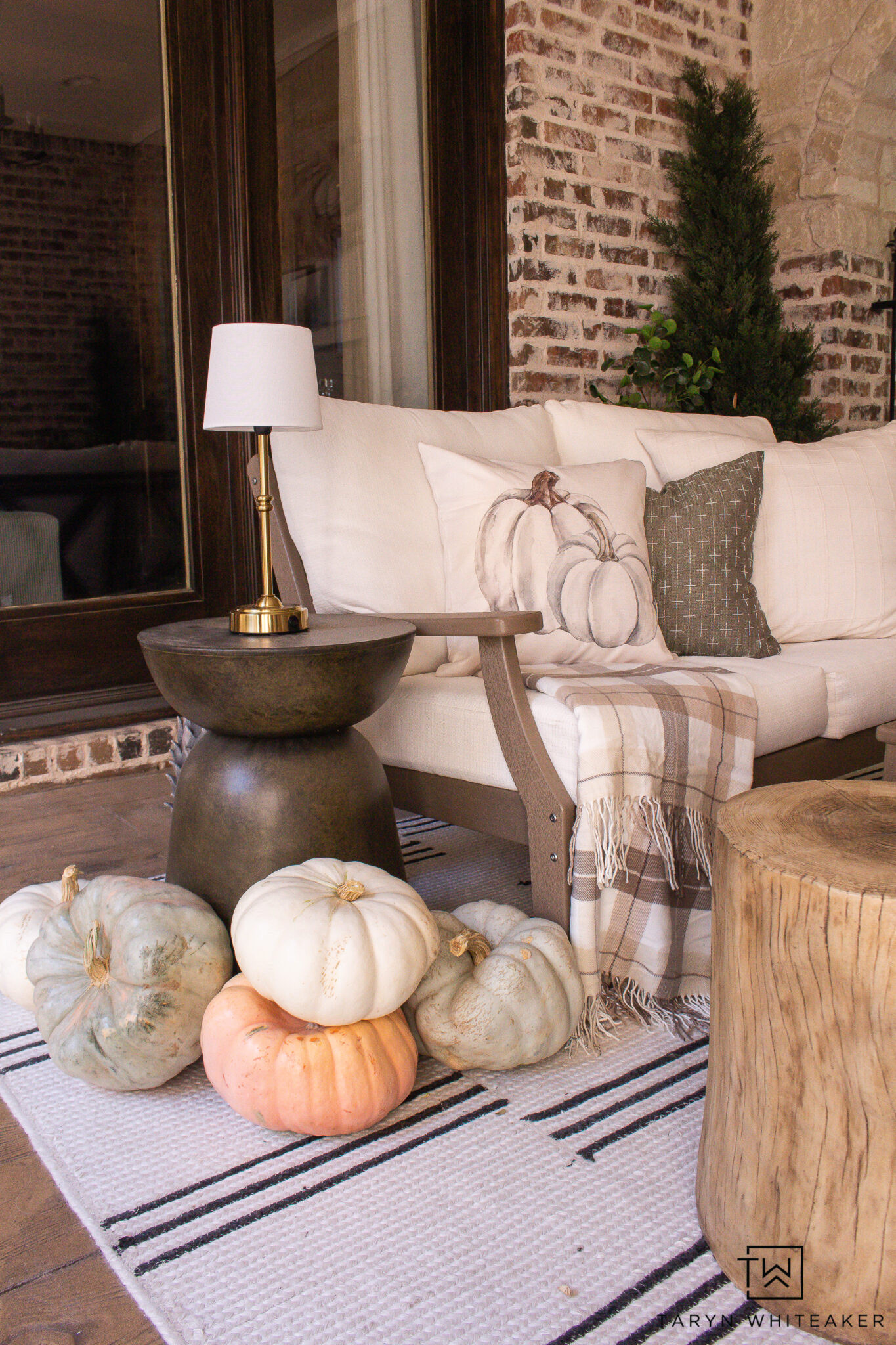 Cozy fall evenings start here ✨ Loving the mix of soft textures, warm neutrals and seasonal details in this outdoor space.

#LTKSeasonal #LTKHome