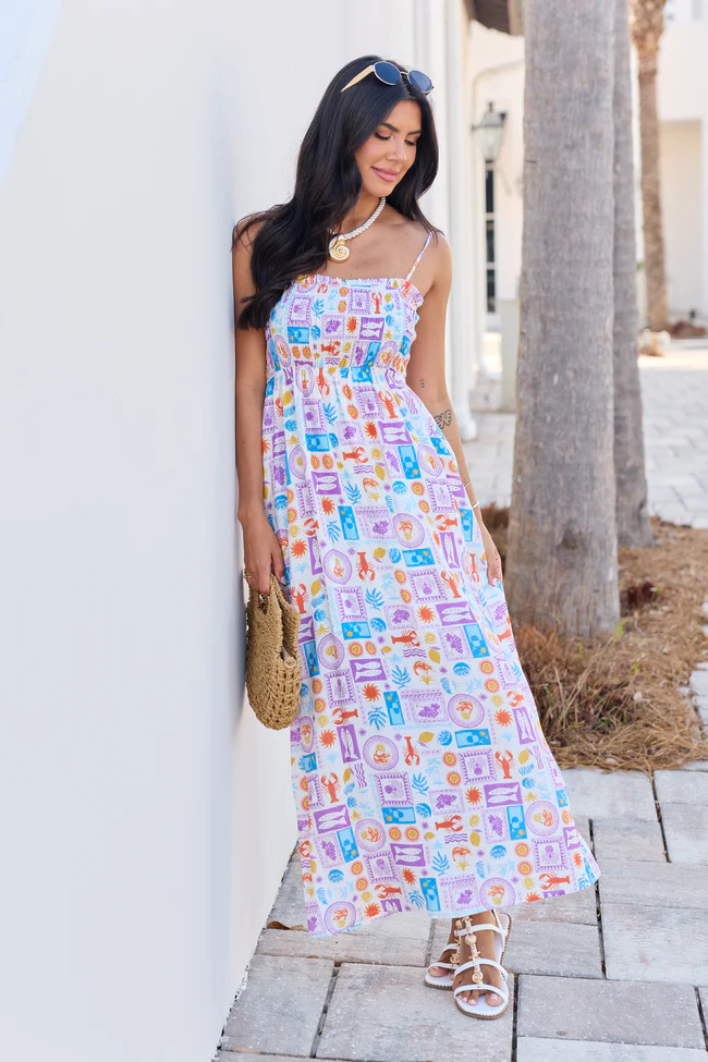 Aria Purple Sealife Maxi Dress | Pink Lily