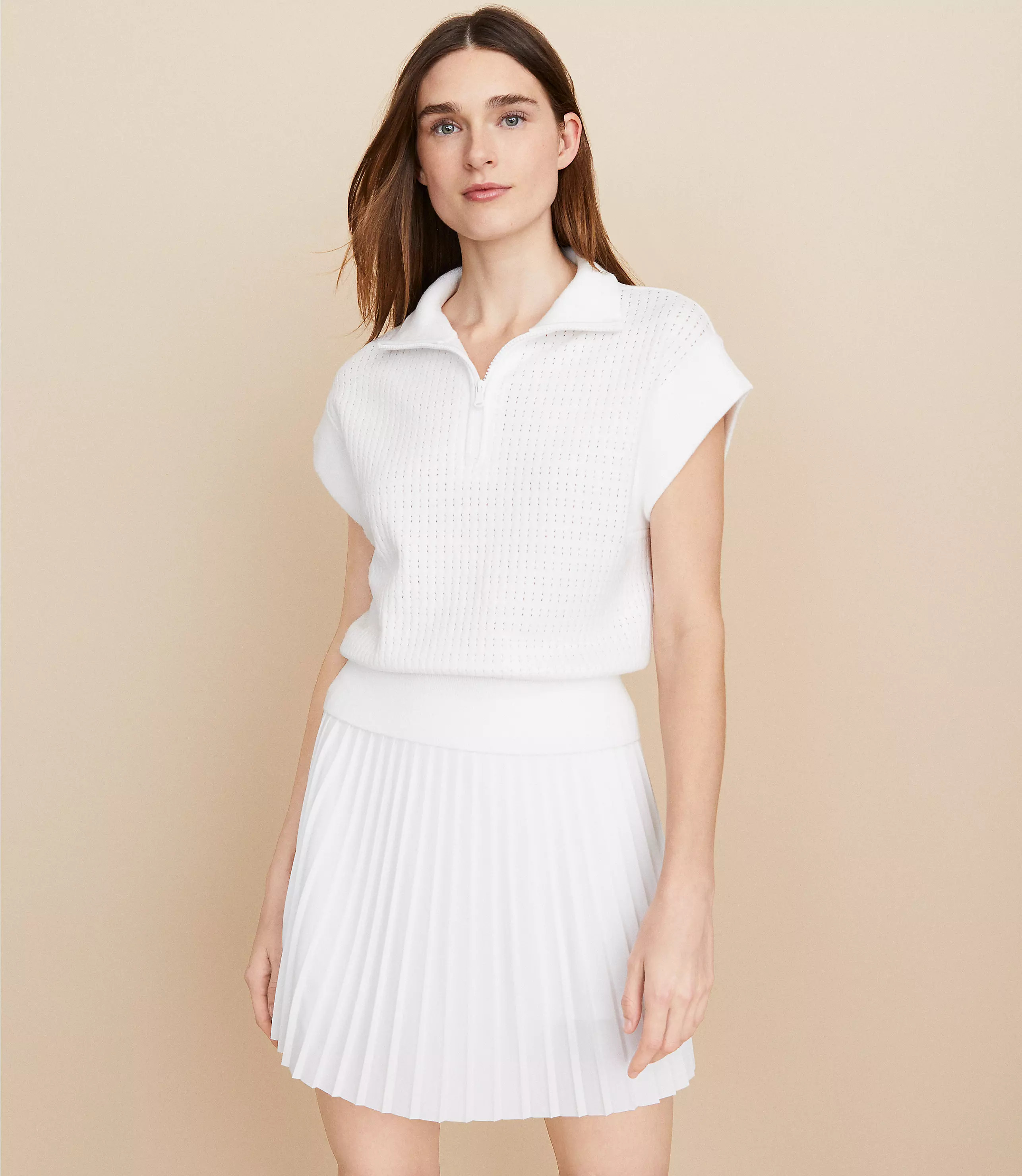 Lou & Grey Sporty Mesh Zip Sweater | LOFT