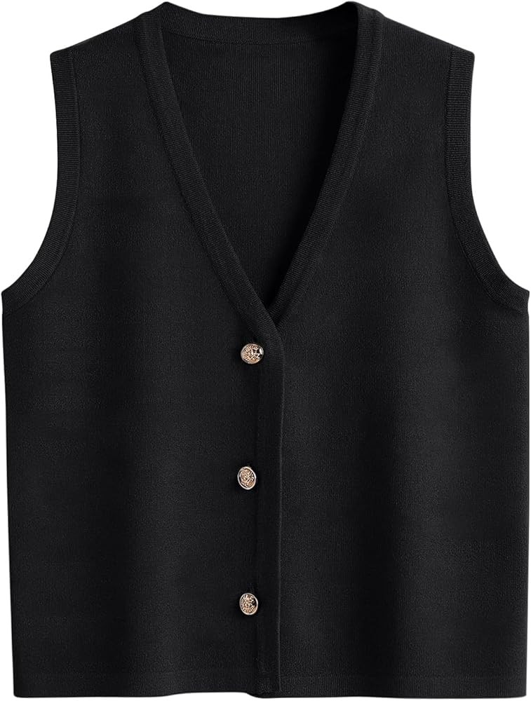 LILLUSORY Vest Tops for Women 2026 Summer Outfits Striped Sweaters Button Up Casual Blouses Jacke... | Amazon (US)