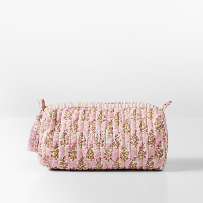 Block Print Quilted Cosmetic Pouch | Mark and Graham