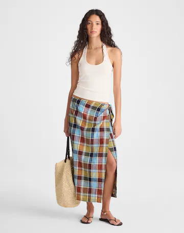 Midi Wrap Skirt in Poplin | Madewell