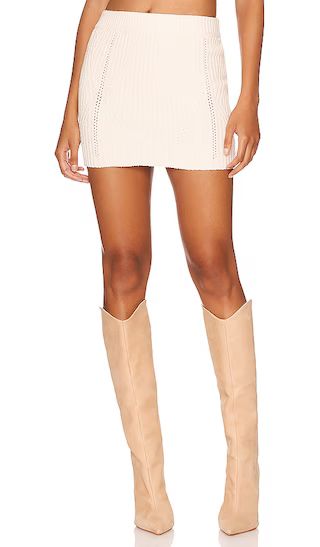 Arlo Mini Skirt with Pointelle in White | Revolve Clothing (Global)