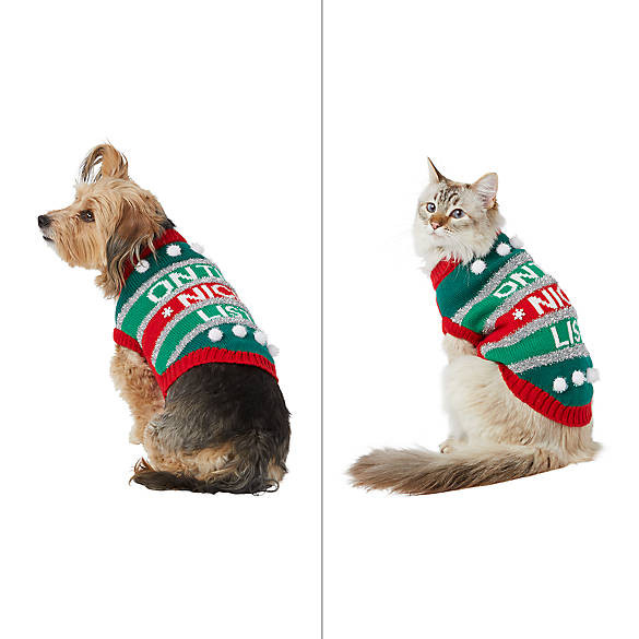 Merry & Bright™ Holiday "On The Nice List" Ugly Dog & Cat Sweater | PetSmart