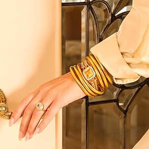 BuDhaGirl Gold All Weather Bangles (AWB) - Serenity Prayer | Amazon (US)