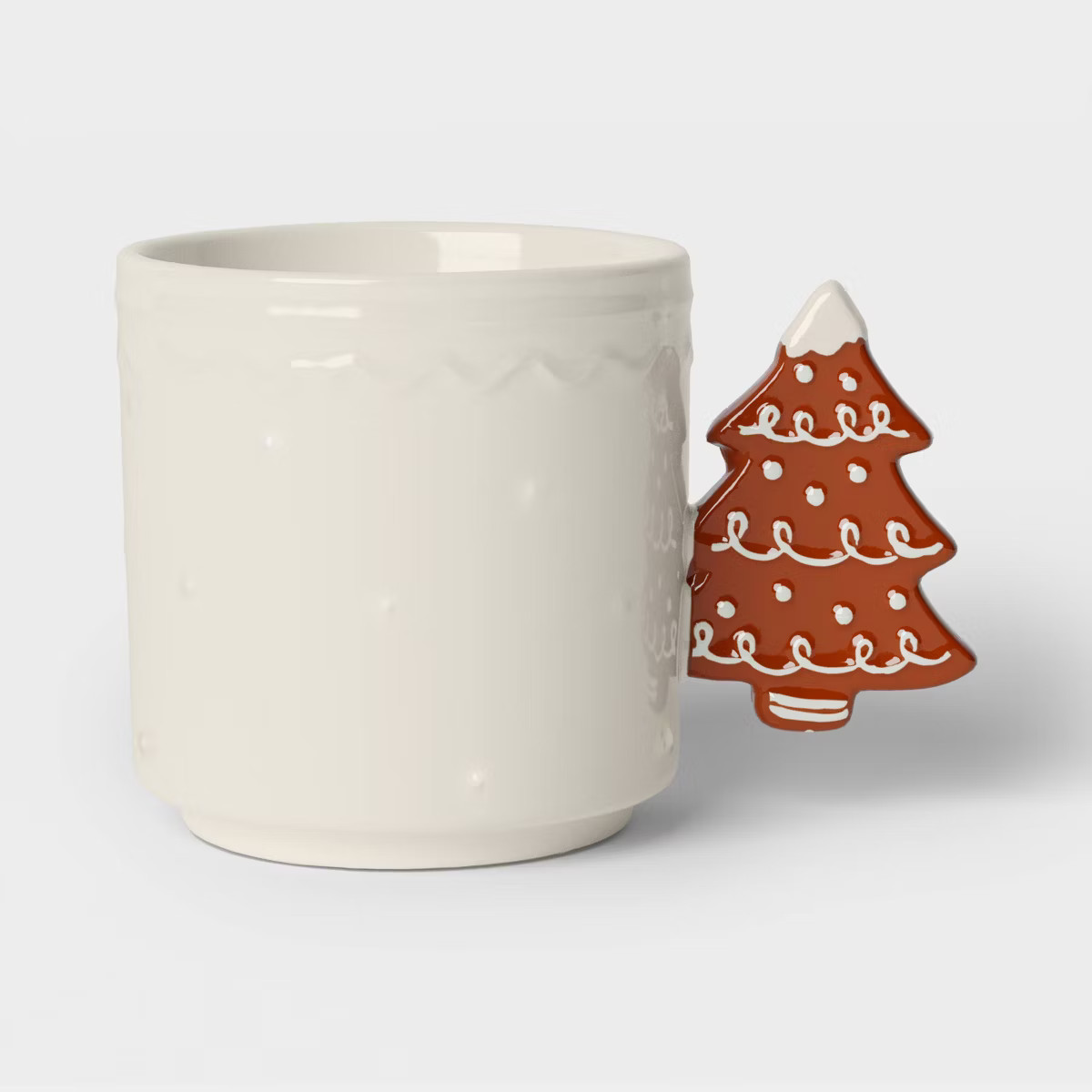 15.5 fl oz Christmas Stoneware Handle Mug Ivory - Wondershop™ | Target