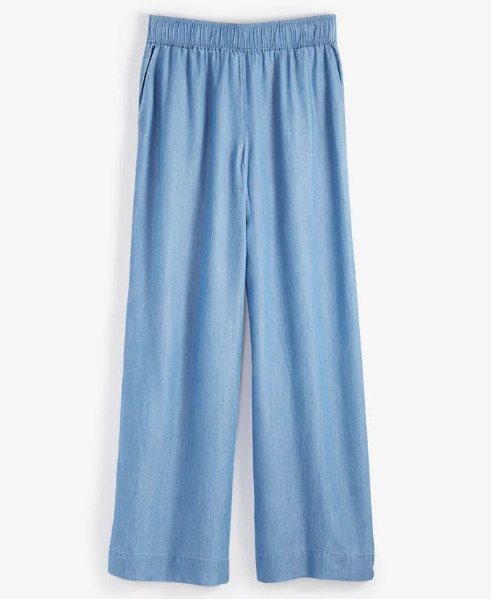 On 34th Women's High-Rise Chambray Wide-Leg Pants, Created for Macy's - Macy's | Macy's