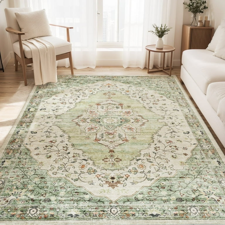 VUNATE 5'x7' Area Rugs for Living Room Washable Rugs Floral Vintage Area Rug Botanical Indoor Car... | Walmart (US)