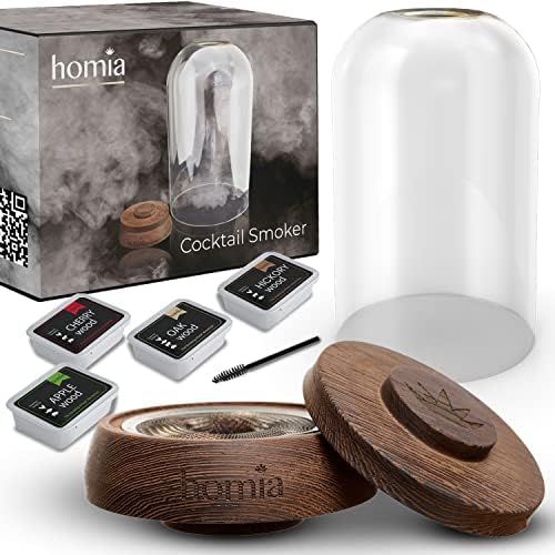 Cocktail Smoker Kit with Wood Chips and Tall Glass Dome - Premium Quality Wood - Wooden Bar Smoke... | Amazon (US)