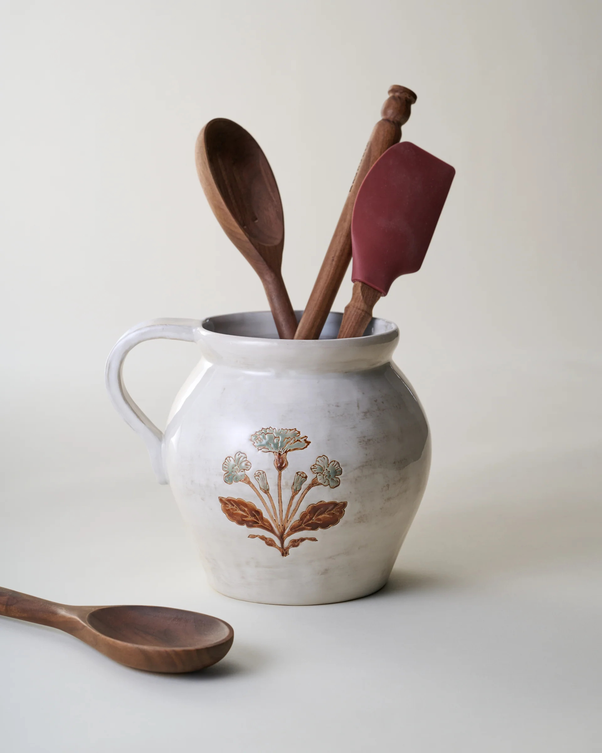 Elaine Floral Pitcher Crock | Magnolia