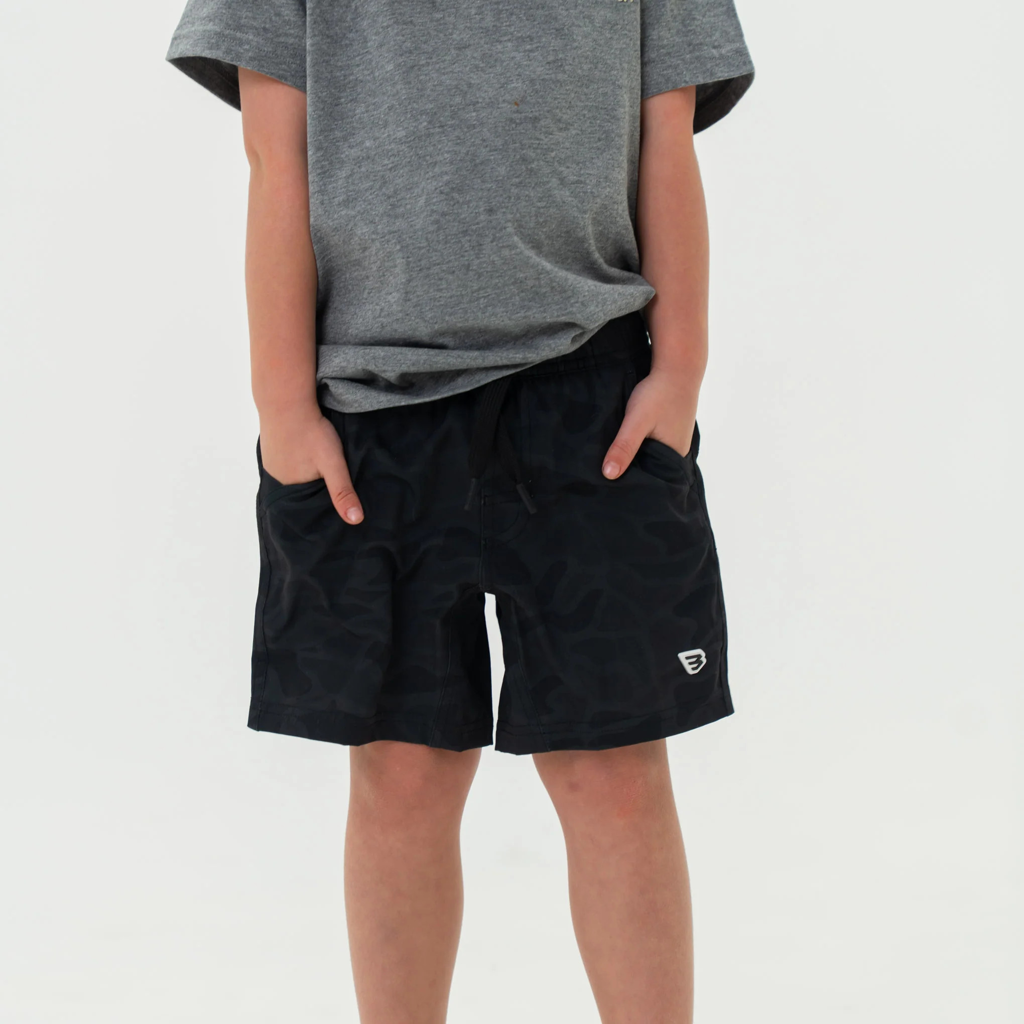 Youth Athletic Short - Black Camo 3T | BURLEBO