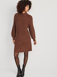 Long-Sleeve Mock-Neck Mini Sweater Shift Dress for Women | Old Navy (US)