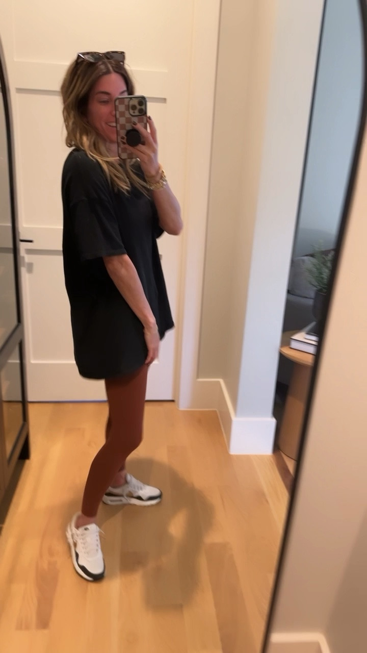 Size small in boyfriend tee! 
Love these Amazon leggings!!



#LTKshoecrush #LTKstyletip #LTKtravel