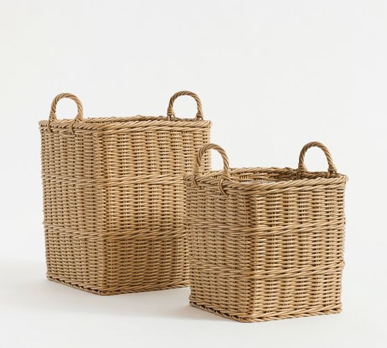 Chris Loves Julia Woven Basket Planter | Pottery Barn (US)