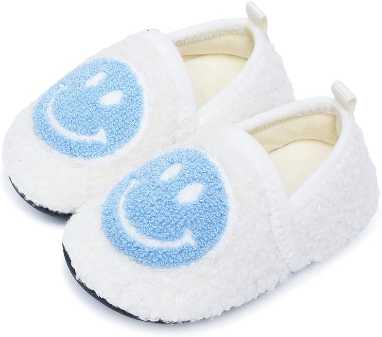 UCUHNB Kids Slippers Toddler Smiley Face House Slippers Indoor Home Non-Slip Rubber Sole Shoes Wa... | Amazon (US)