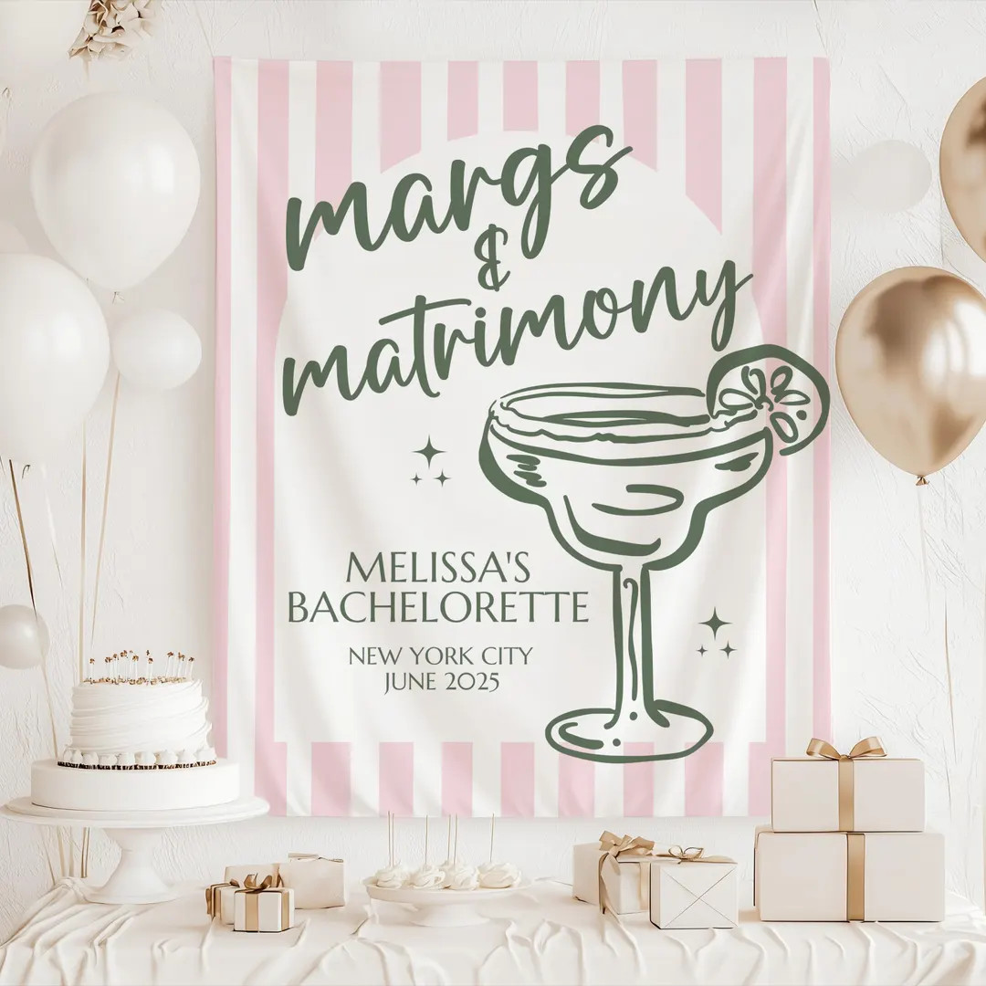 Bachelorette Banner, Bridal Shower Backdrop, Bachelorette Party Decor, Bridal Shower Banner, Marg... | Etsy (US)