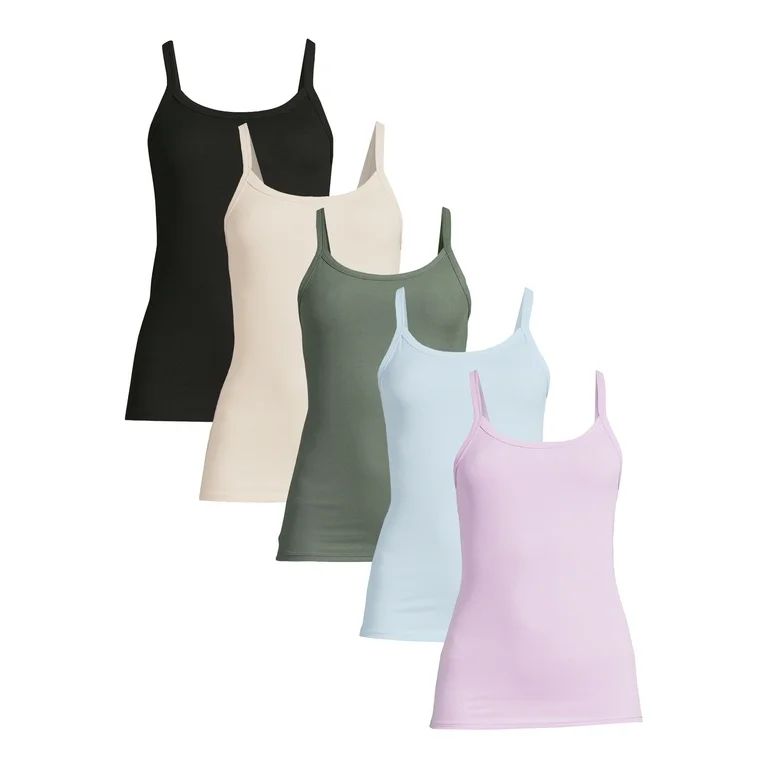 No Boundaries Juniors Rib Cami, Available 1-Pack, 5-Pack | Walmart (US)