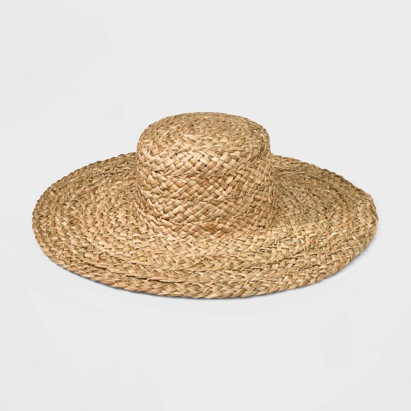 Women's Hand Weaved Straw Boater Hat - Universal Thread™ Natural | Target