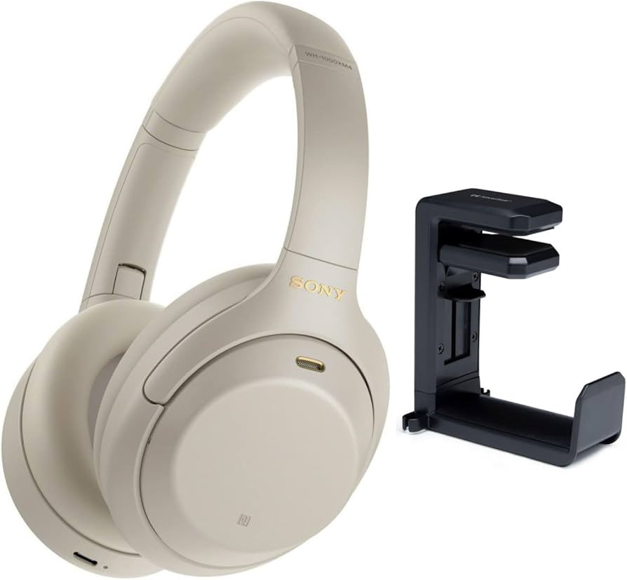Sony WH-1000XM4 Wireless Noise Canceling Over-Ear Headphones (Silver) Bundle with Headphone Hange... | Amazon (US)